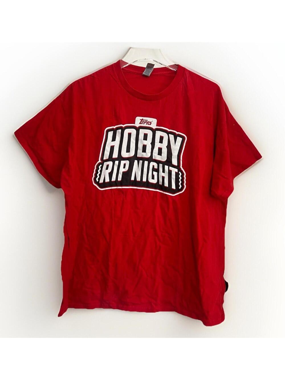 Topps Hobby Rip Night T-Shirt XL Red Gildan Heavy Cotton Baseball Card Promo